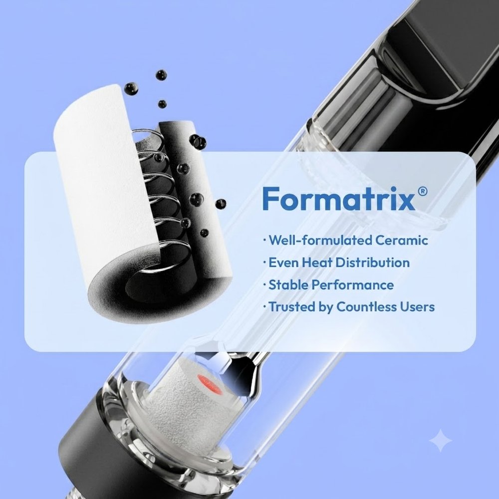 Formatrix keraminės šerdies pjūvis - gerai sukurta keramika, tolygus šilumos pasiskirstymas, stabilus veikimas